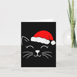 Cute Santa Cat Face Christmas Meow Kitty Pet Cat L Card