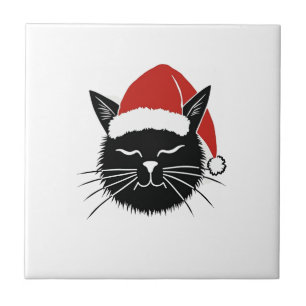 Cute Santa Cat Lover Christmas Men Women Kids T-Sh Ceramic Tile