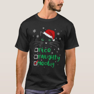Cute Santa Cat Nice Naughty Meowy Catmas Xmas for T-Shirt