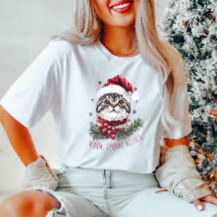 Cute Santa Cat women's T-Shirt