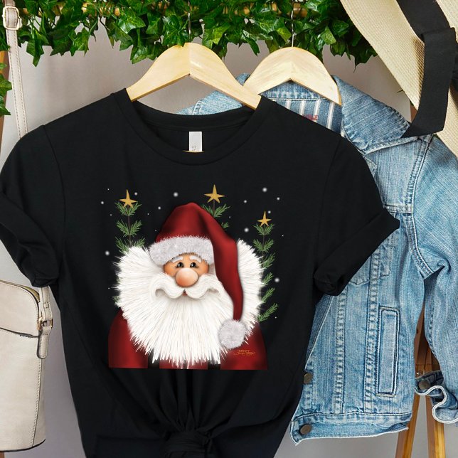Cute Santa Cheerful Merry Christmas Holiday T-Shirt (Cute Santa inspirivity holiday T-shirt)