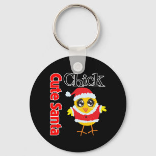 Cute Santa Chick Key Ring