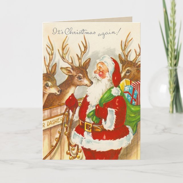 Cute Santa Christmas Card (Front)