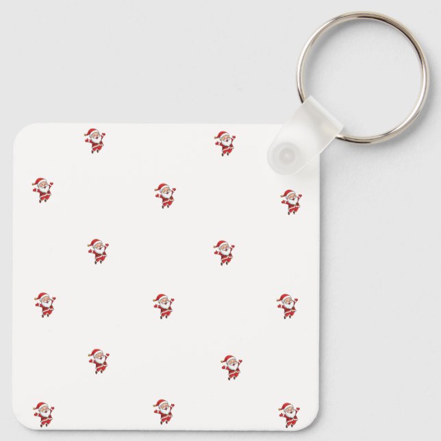 Cute Santa Christmas Design Key Ring (Back)