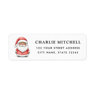 Cute Santa Christmas holiday return address Label