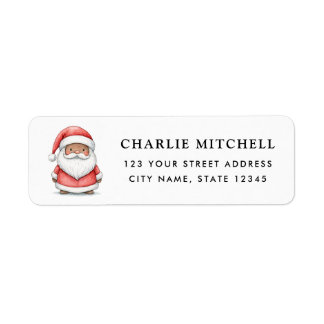 Cute Santa Christmas holiday return address Label