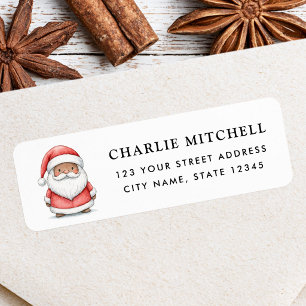 Cute Santa Christmas holiday return address Label