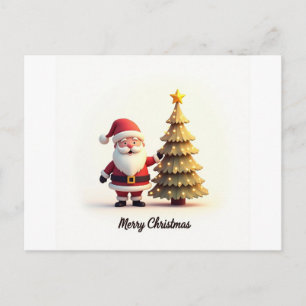 Cute Santa Christmas Invitation Postcard