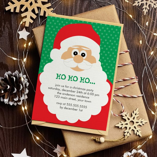 Cute Santa Christmas Party Invitation (Creator Uploaded)