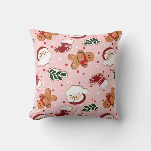 Cute Santa & Christmas Pattern Paper  Cushion (Front)