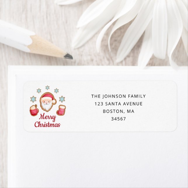 Cute Santa Christmas Return Address Return Address Label (Insitu)