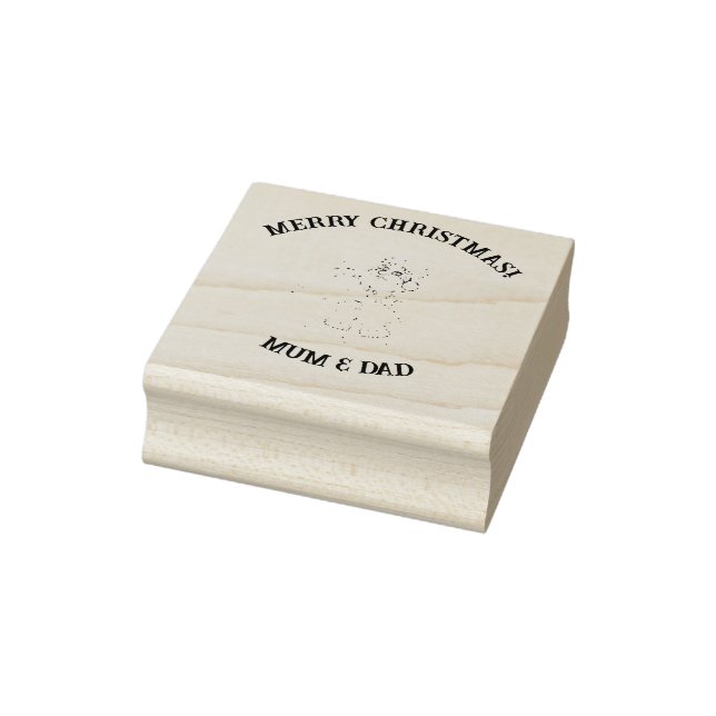 Cute Santa Christmas wishes customizable Rubber Stamp (Stamp)