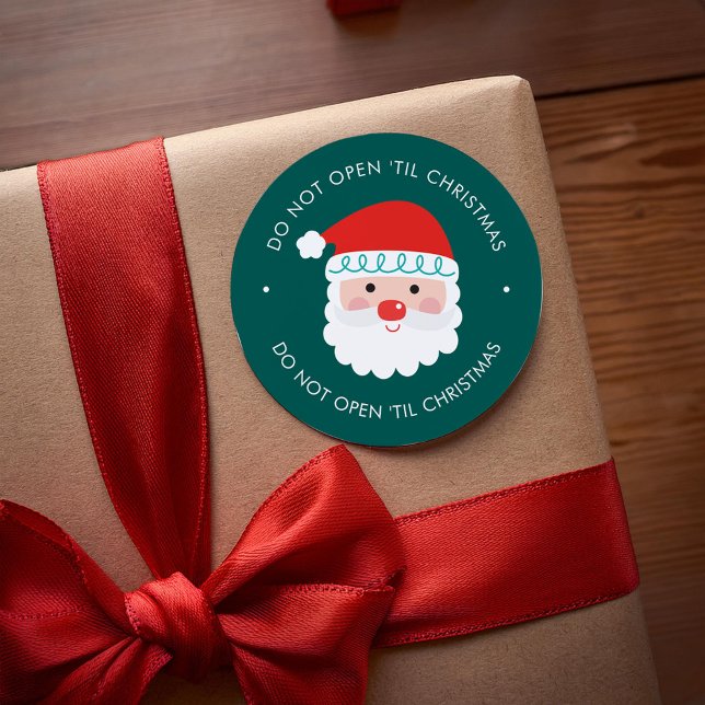 Cute Santa Claus - Add Your Own Text Christmas Classic Round Sticker (Creator Uploaded)