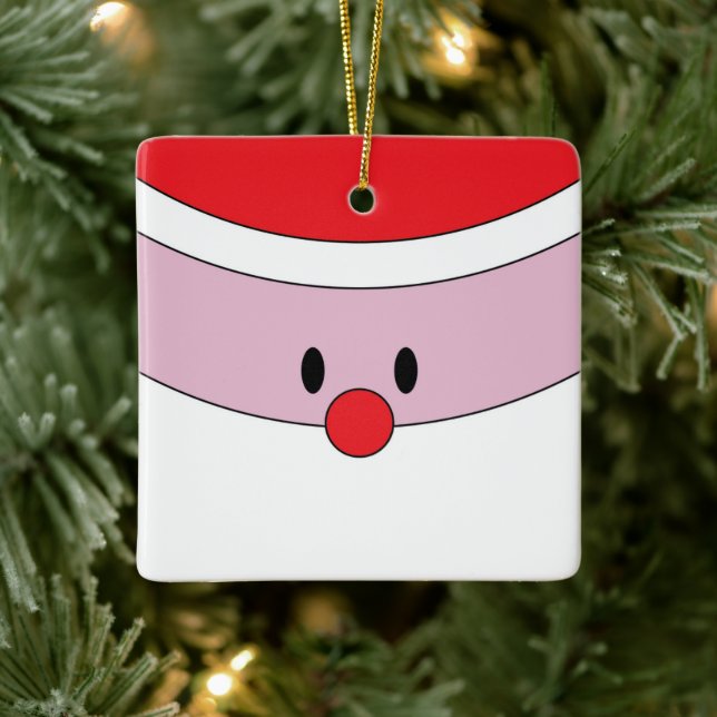 Cute Santa Claus Ceramic Ornament (Tree)
