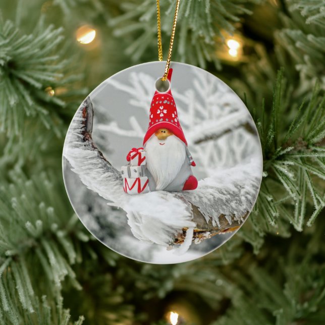 Cute Santa Claus Ceramic Ornament (Tree)