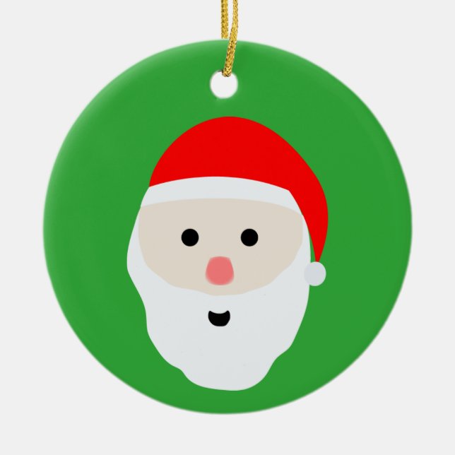 Cute Santa Claus Ceramic Ornament (Front)