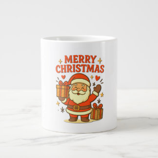 Cute Santa Claus Christmas Art – Merry Christmas Large Coffee Mug