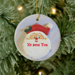 Cute Santa Claus Christmas Ceramic Ornament