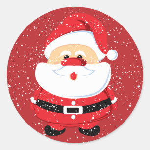 Cute Santa Claus Christmas custom Classic Round Sticker