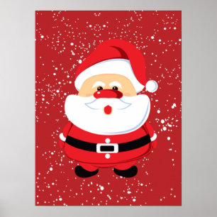 Cute Santa Claus Christmas custom Poster