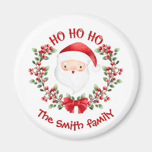 Cute Santa Claus Christmas Family Name Magnet