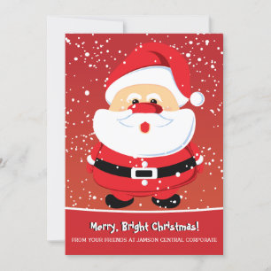 Cute Santa Claus Christmas holiday corporate Card