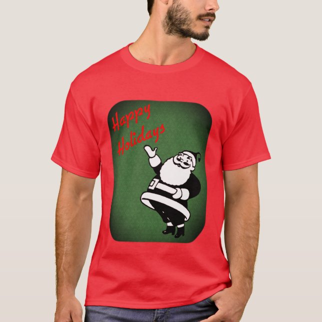 Cute Santa Claus Christmas Holiday T-Shirt (Front)