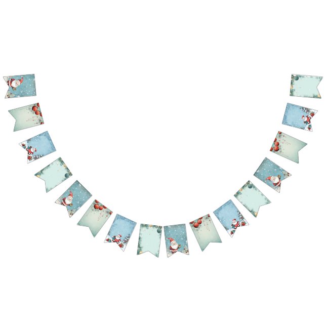 Cute Santa Claus Christmas Party Invitation Bunting (All)
