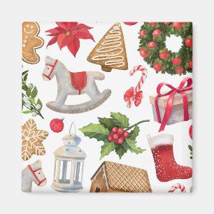 Cute Santa Claus Christmas Sweets Personalised    Magnet