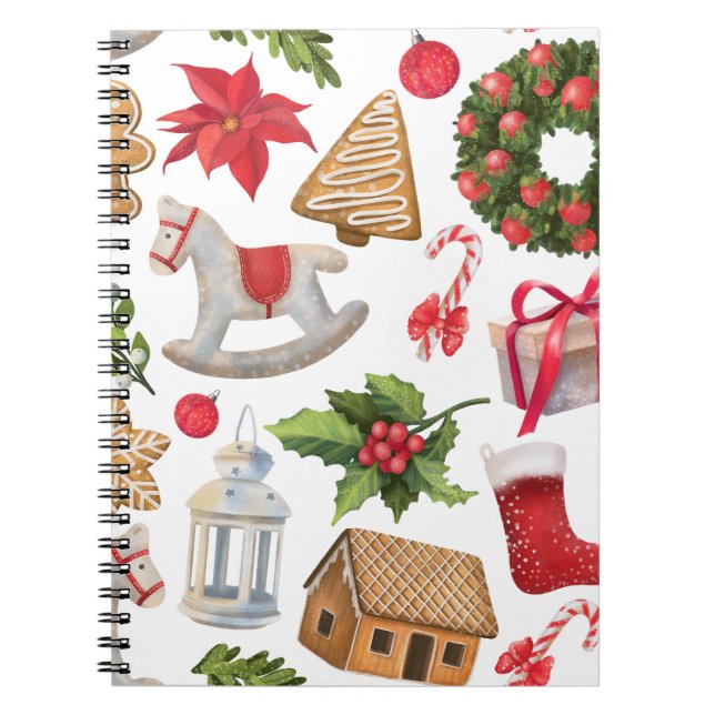 Cute Santa Claus Christmas Sweets Personalised   Notebook (Front)
