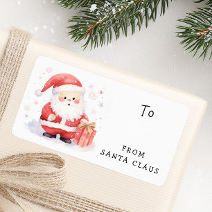 Cute Santa Claus Christmas to from gift tag labels