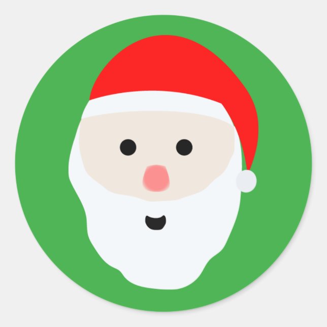 Cute Santa Claus Classic Round Sticker (Front)