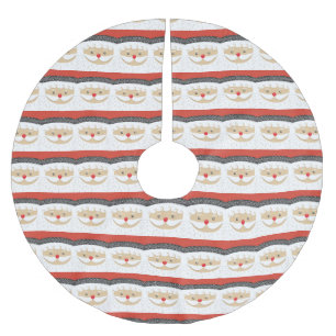 Cute Santa Claus Face Brushed Polyester Tree Skirt