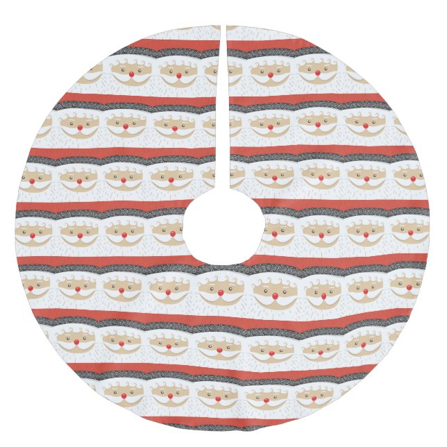 Cute Santa Claus Face Brushed Polyester Tree Skirt (Front)