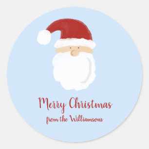 Cute Santa Claus Face Holiday Christmas Gift Classic Round Sticker