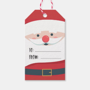 Cute Santa Claus Face To From Christmas Gift Tags
