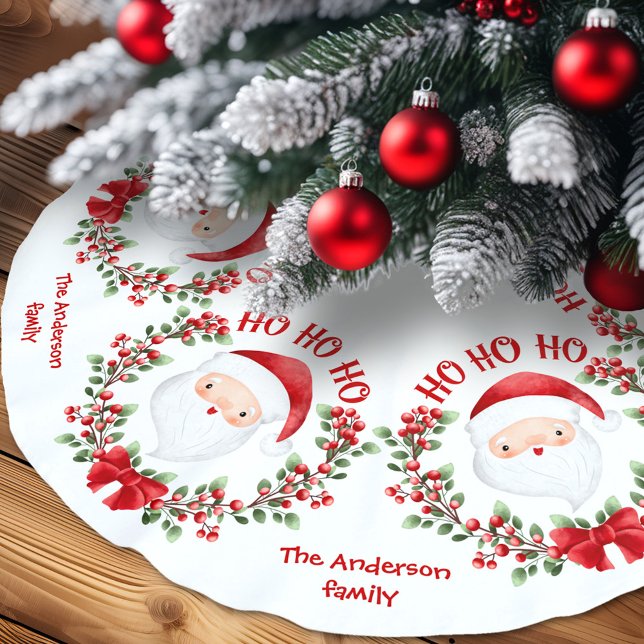 Cute Santa Claus Family Name Christmas Tree Skirt (Cute Santa Claus Family Name Christmas Tree Skirt)