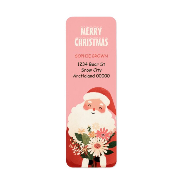 Cute Santa Claus Festive Christmas Return Address Label (Front)