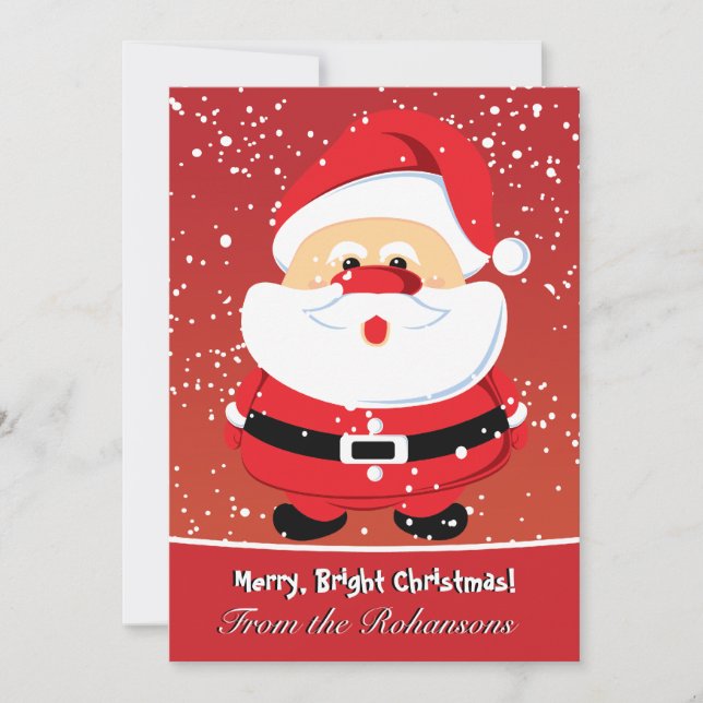 Cute Santa Claus flat card (Front)