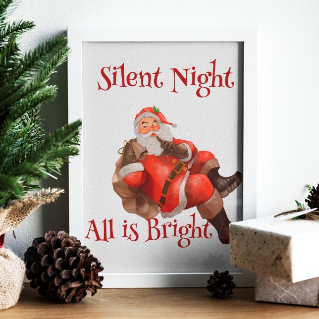 Cute Santa Claus Funny Christmas Vintage Poster (Creator Uploaded)