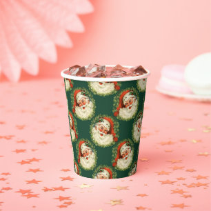 Cute Santa Claus Happy Face Christmas Paper Cups