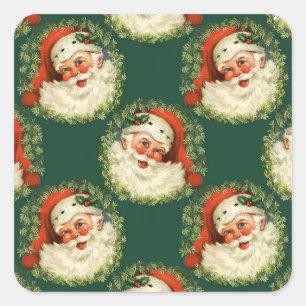 Cute Santa Claus Happy Face Christmas    Square Sticker