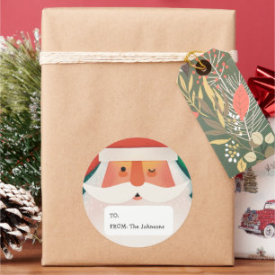 Cute Santa Claus Ho Ho Ho Christmas Gift Label