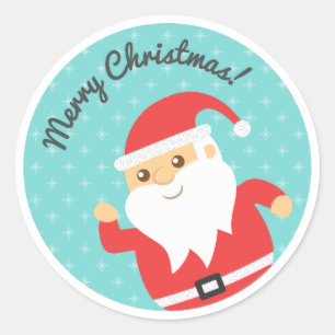 Cute Santa Claus Jolly and Merry Christmas Classic Round Sticker