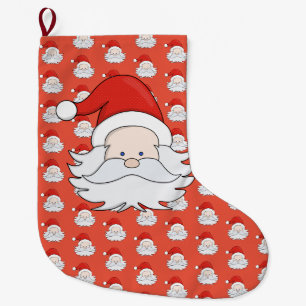 Cute Santa Claus Large Christmas Stocking