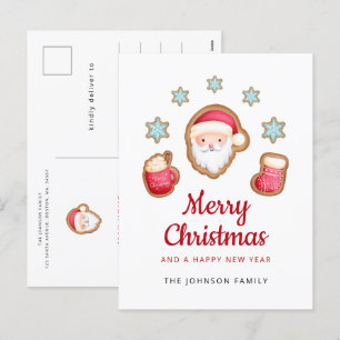 Cute Santa Claus Merry Christmas Holiday Postcard