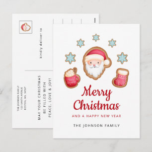 Cute Santa Claus Merry Christmas Holiday Postcard
