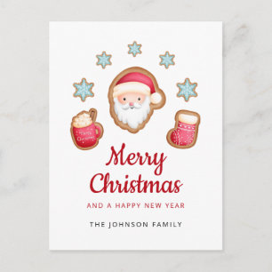 Cute Santa Claus Merry Christmas Holiday Postcard