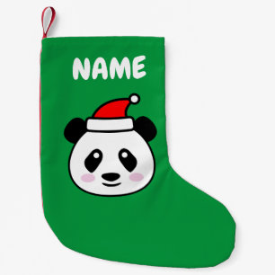 Cute Santa Claus panda bear Holiday cartoon  Small Christmas Stocking