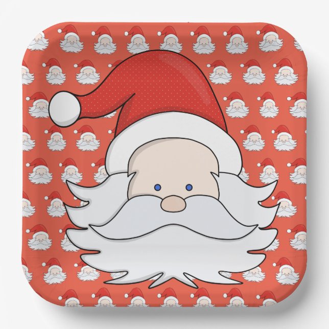 Cute Santa Claus Paper Plate (Front)